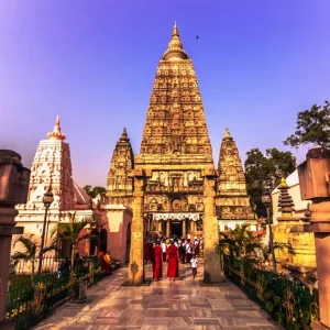 Mahabodhi Temple BodhGaya Bihar with ancient Buddhist architecture