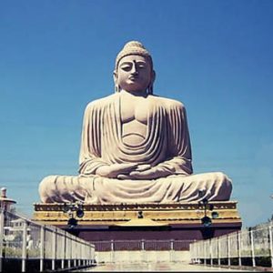 Large seated Buddha statue representing Buddhist spirituality and peace
